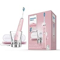 Philips 飞利浦 Sonicare 钻石清洁DiamondClean 新一代电动牙刷带声波技术HX hx9369 / 89 ,， 充电玻璃杯玻璃和 USB - 旅行充电盒子 , ,， 粉红色