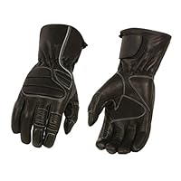 M-BOSS 摩托车服装 -BOS37500-男士保暖内衬加厚背赛车手套，带反光滚边 4X-大码 黑色 BOS37500