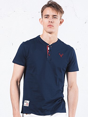 jessie van 杰西梵 男式休闲短袖t恤 开衫纽扣v领纯棉短袖休闲衫商务