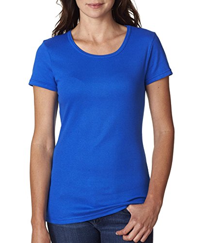 anvil womens 1x1 baby rib scoop t-shirt(1441)-royal blue-s 美国