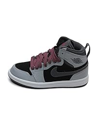 Jordan Kids Jordan 1 复古高帮 GP WOLF 灰色/黑色/深灰色/运动深紫红色 705321-009