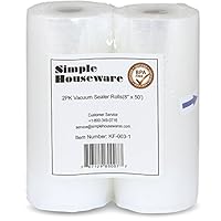 2 件装 - 8 英寸 x 50 英尺真空封口卷食品存储节约器商业级食品袋，适用于食品保存和烈*（共 100 英尺）