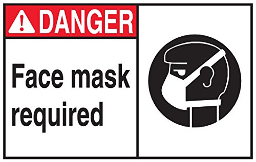 商品brady 119926 aluminum "danger face mask required" sign, 10"