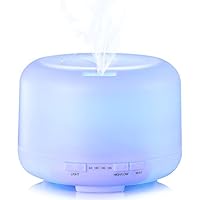 加湿器 香薰扩散器 香薰加湿器 超声波式 遥控器 大容量 防空烧 附带定时器 7色LED气氛灯 空气净化器 房间 办公室 干燥/花粉* 可调节 500ml