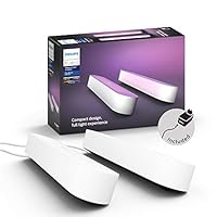 Philips 飞利浦 Hue 白色和彩色气氛灯 Play 可点亮，可调光，高达1600万颜色，可通过应用程序控制，与亚马逊 Alexa 兼容 黑白色 7820231E7
