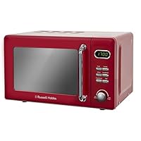 Russell Hobbs 复古单声道数字微波炉，17 升，700 W 红色 RHRETMD706R