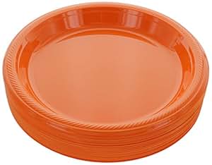 amcrate 橙色一次性塑料盘子30.