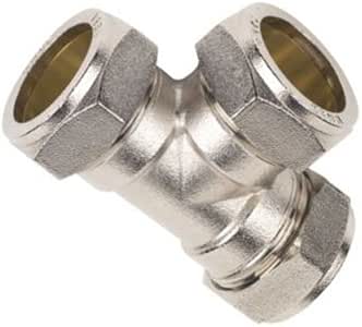 bulk hardware bh03153 压缩贴合黄铜等级 t 型接头,15 毫米 - 镀铬