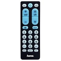 Hama 00040072 红外无线按键黑色遥控器 - 无线红外遥控器（TV，STB，通用，黑色，塑料按钮）