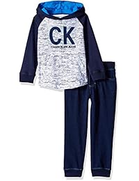 Calvin Klein 男孩2件 jog set-long 袖上衣
