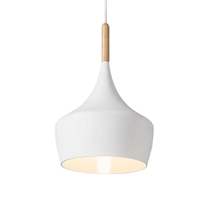 nvc 雷士 快乐女神北欧极简白色单头吊灯餐吊灯需自购e27光源*1