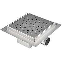 vilstein 淋浴盘带之火地板 - 和淋浴流程, 方形圆圈30 x 30厘米, 银白色 15 x 15 cm