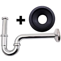 Viega 管塞 Plus 101572 1 1/4" 英寸 x 32 mm 镀铬带延长潜水管和墙壁管+橡胶袖口 Kor4u 用于排水管 50x32 mm 德国制造