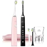 Philips飞利浦 sonicare diamondclean 9352 9362 电动牙刷 钻石 亮白型 声波 震动 黑钻 粉钻 HX9352/04 hx9352 HX9362/67 hx9362 黑粉钻 两只装