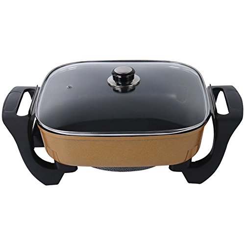 电炒锅 家用电蒸锅 电热锅火锅 电煮锅煮面锅 bj-dg3001b-l 方形金色