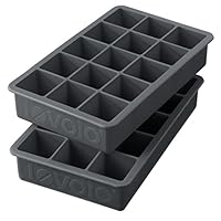 Tovolo Perfect Cube, Silicone, Easy to Remove, Ice Trays, Fade Resistant, Charcoal - Set of 2