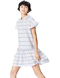 Find 女式裙下摆条纹衬衫连衣裙