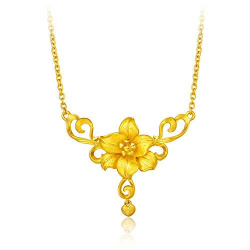 商品周大福花月佳期百合黄金项链/吊坠(工费:198计价)f197695约12.