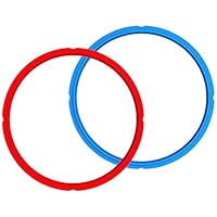 Instant Pot 密封环，双包装透明白色，适用于 5 夸脱/升或 6 夸脱/升型号 蓝色/红色 3 夸脱 RING-3-BLUE-RED-2