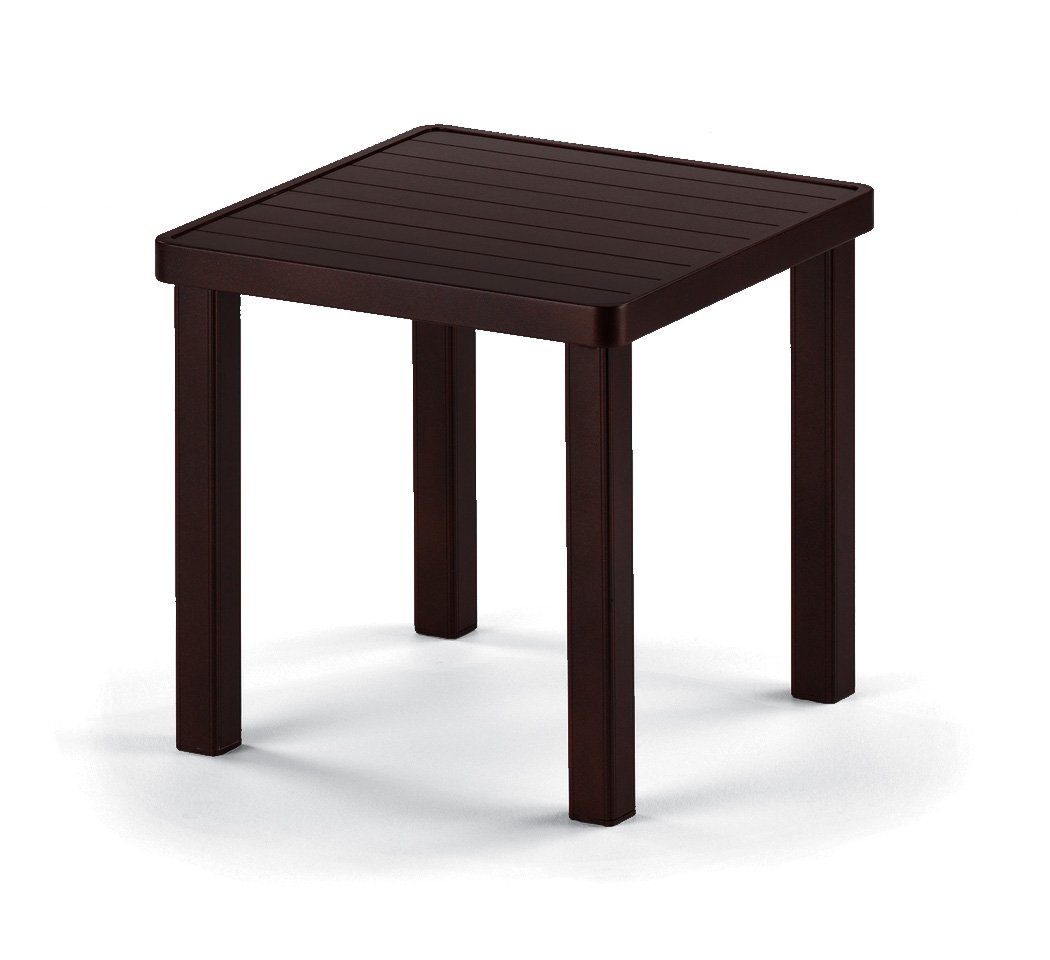 telescope casual square aluminum slat end table, 18-inch 红褐色