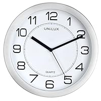 UNILUX 400094404 攻击挂钟 磁性 22 厘米 无噪音无声 静音 钟表 磁表 带现代表盘磁挂钟 灰色 银色