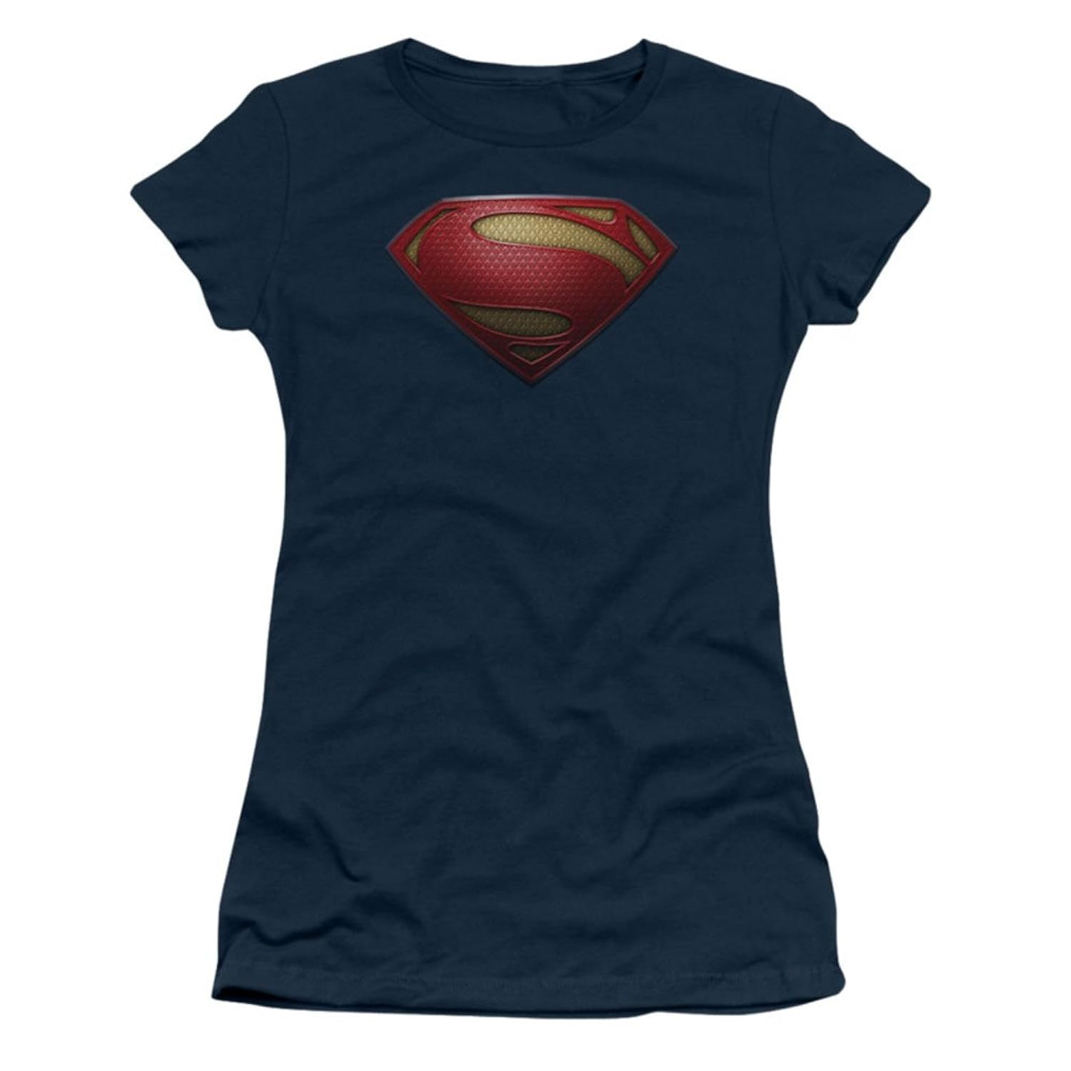 超人钢铁之躯徽标修身青少年 t 恤 blue-navy x-large