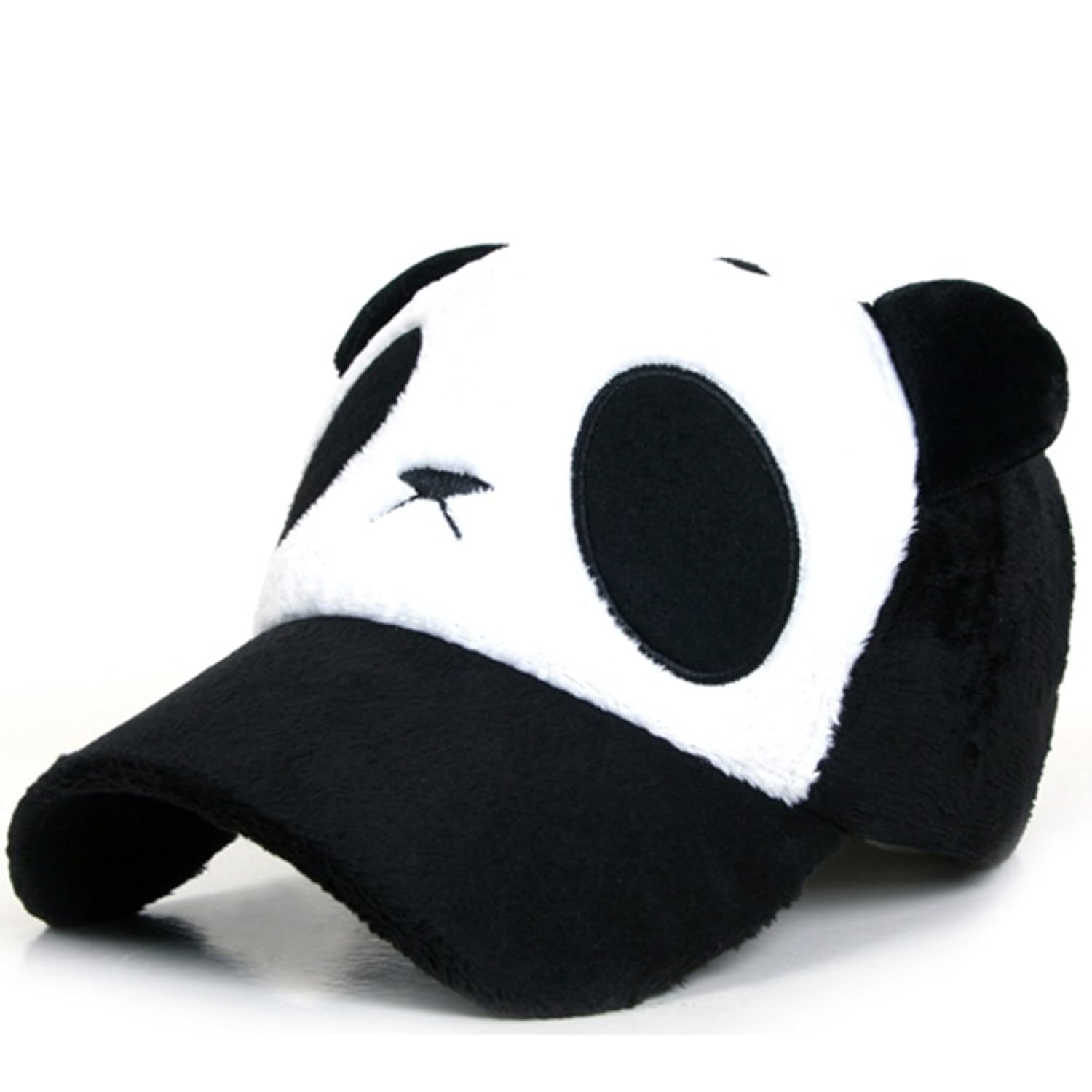 奥意玛 秋冬季男女士毛绒保暖熊猫帽 情侣冬天加厚鸭舌棒球帽清仓