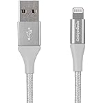 Amazon基本款 双重编组尼龙制 USB A to 闪电电缆（已通过Mfi认证）L6LMF060-CS-R 10cm 银色