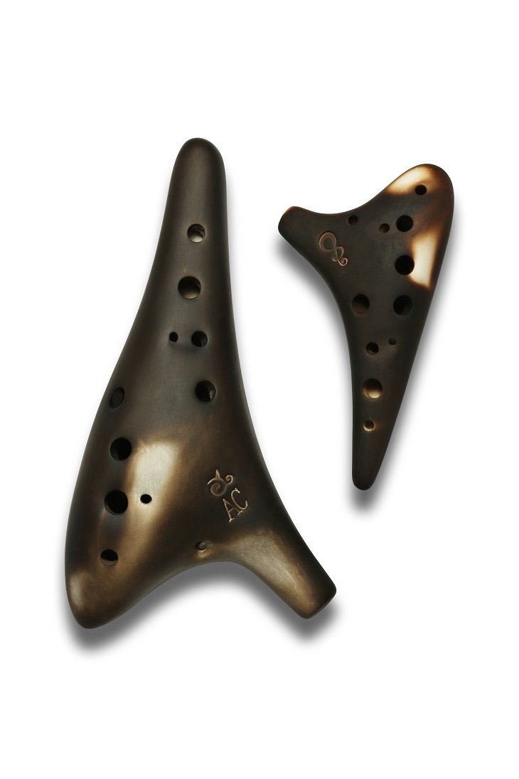 八度陶笛ac/sc两件套 (熏烧)