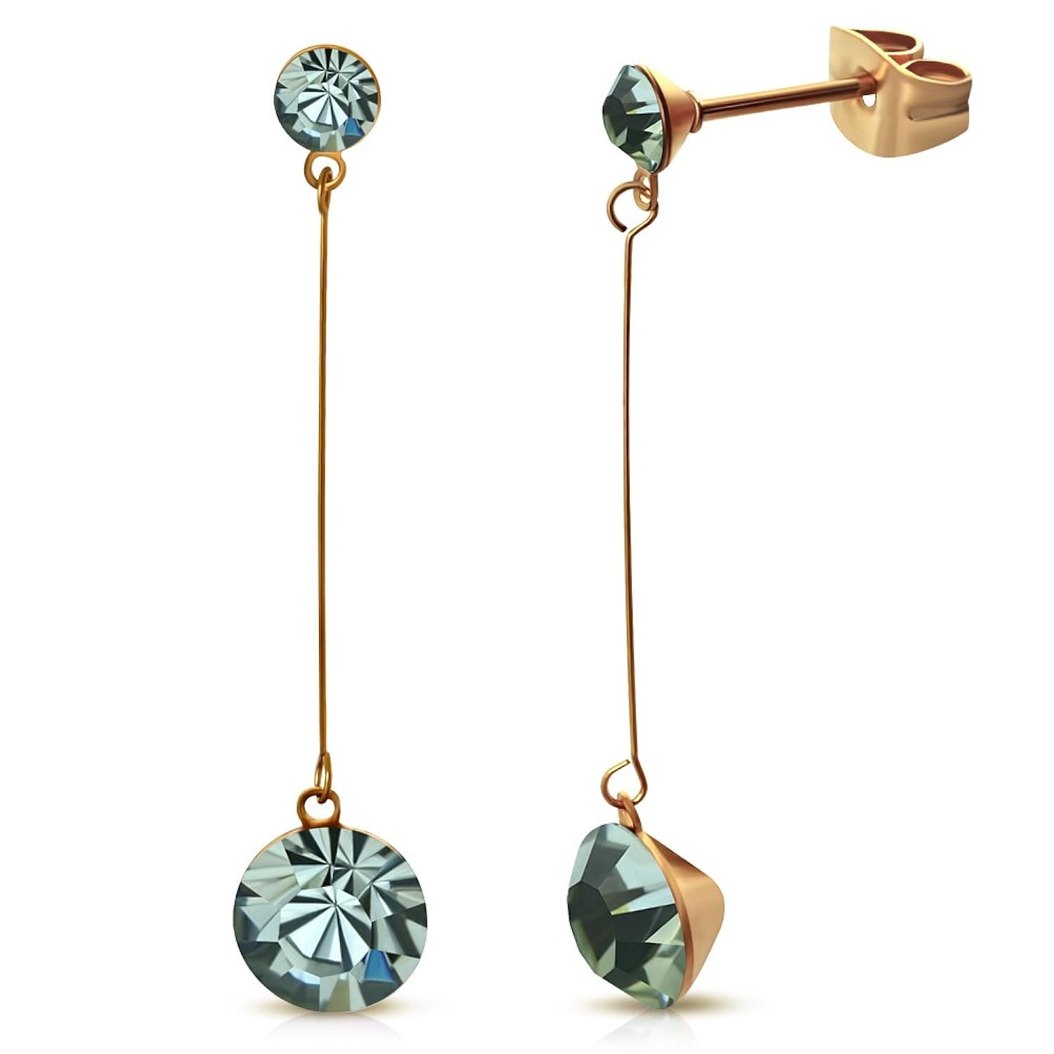 4 & 7 mm 圆形 erinite 绿色 cz w / 玫瑰粉色