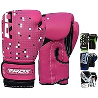 RDX 儿童拳击手套 Maya 隐藏皮革 113.4 克 少年拳击袋 MMA 训练 泰拳手套