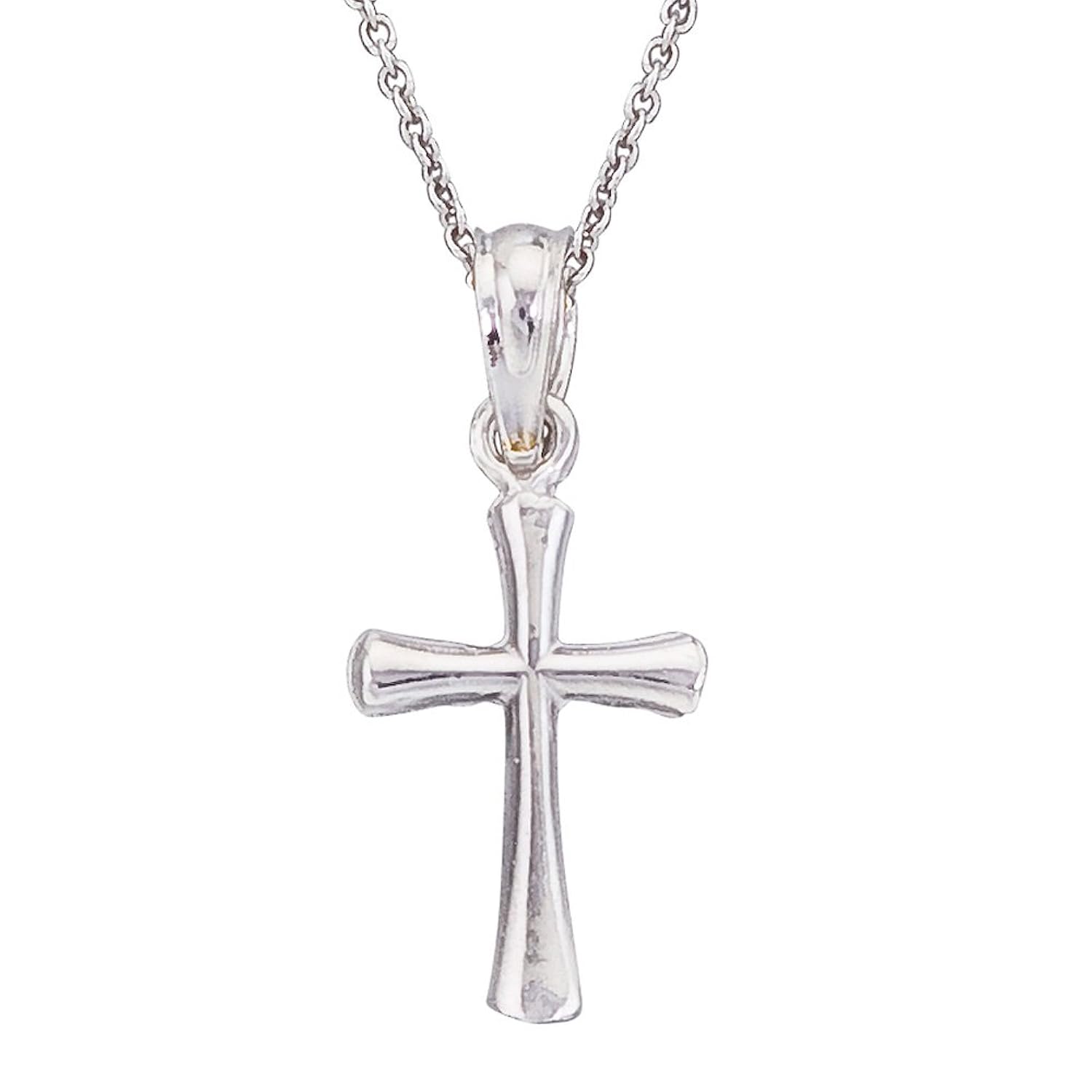 14 k 白金儿童中号十字架项链