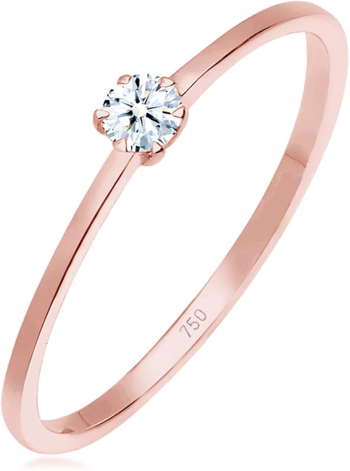 diamore 戒指订婚钻石 (0.10克拉) 750玫瑰金色