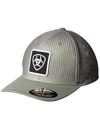 Ariat 男式全网状中间护盾方形贴片弹性帽