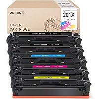 Ziprint 兼容硒鼓替换件适用于 HP 201X 201A CF400X CF401X CF402X CF403X CF400A 与 Color Laserjet Pro MFP M277dw M252dw M277 M277n M252n M277c6 M274n（5 件装）