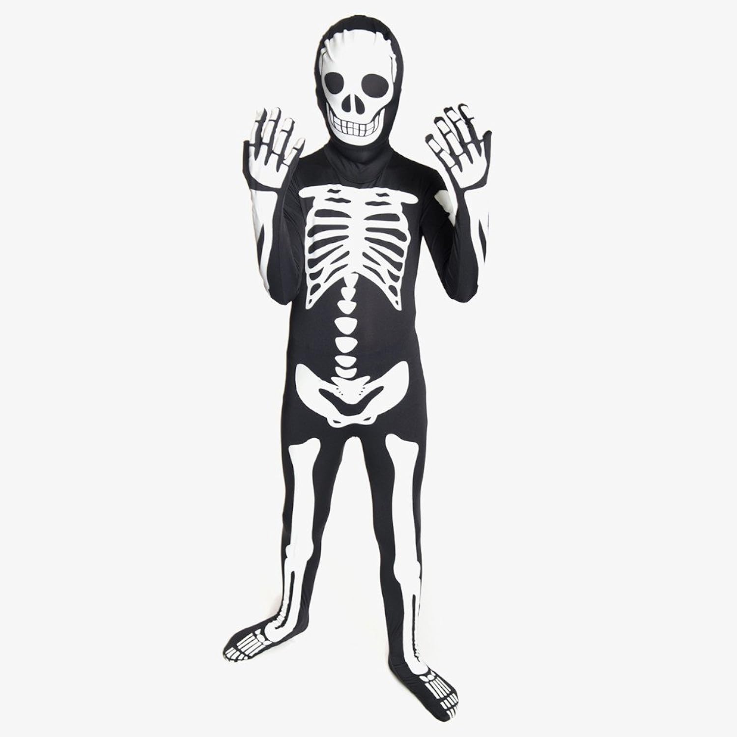 skeleton morphsuit kids costume 黑色/白色 小号
