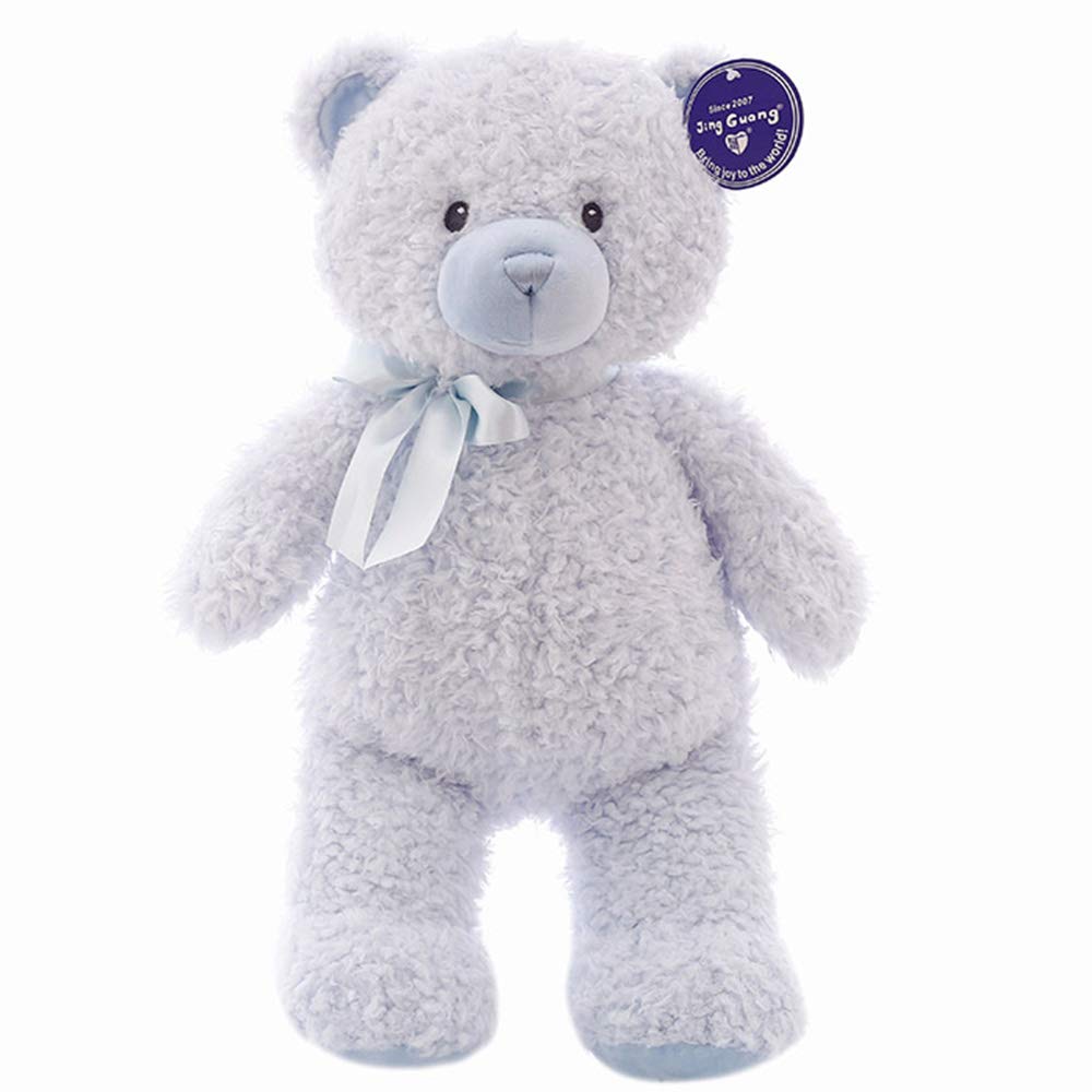 新诚优品 新春年货送福领结系列卷毛泰迪熊毛绒玩具 白色 高60cm