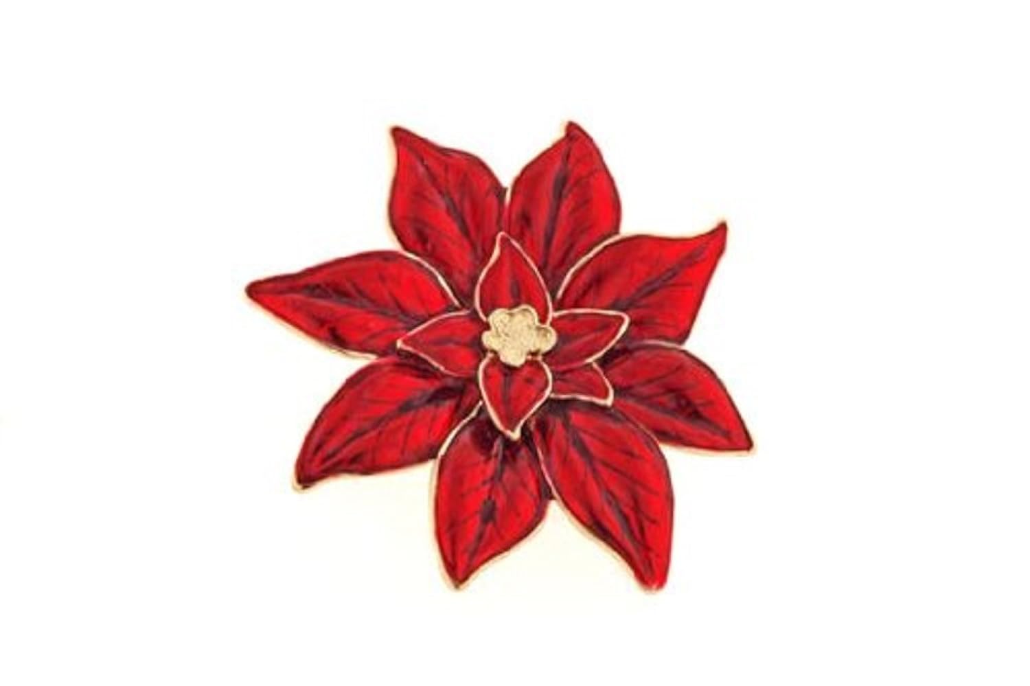 红色花朵胸针