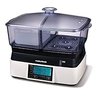 Morphy Richards Intellisteam 紧凑食品蒸笼 6L 48775 数字显示屏 白色 电食品蒸笼