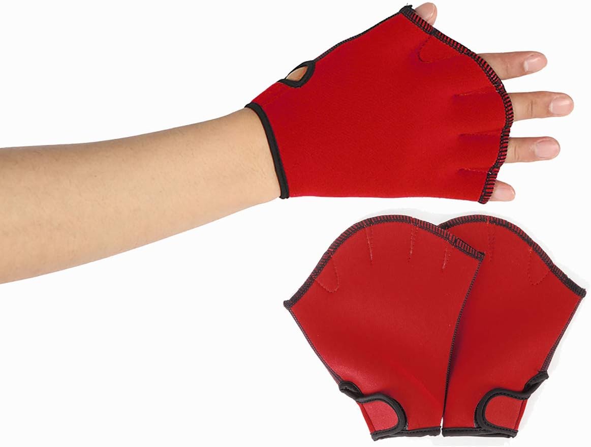 cnfco 游泳手套游泳手蹼游泳训练手套无指网状防水水性适合 1 双