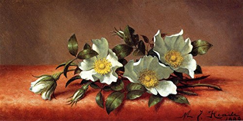 16 x 8-inch arts and crafts still life the cherokee rose by