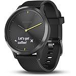Garmin 佳明 vívomove HR 混合型智能手表，男女适用，灰色绒面革表带010-01850-11  运动 大 Slate with black silicone band