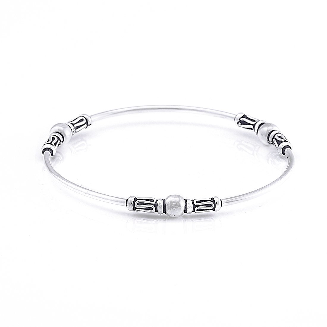 silverly 女士 925 纯银巴林鱼线滚动手镯手链