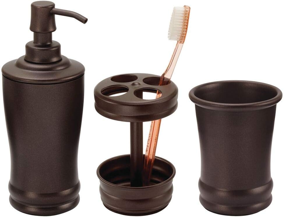 mdesign classic soap dispenser pump, toothbrush ho