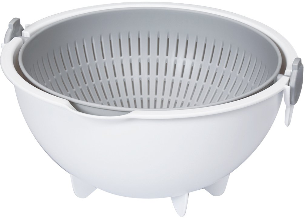 小久保 ざる 旋转轮 コランダー 大号 灰色