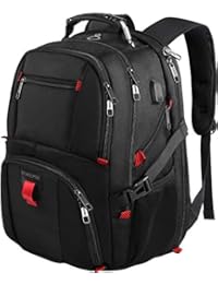 旅行笔记本电脑背包，TSA 友好的 Scansmart 耐用电脑包带 USB 充电端口/耳机孔，适合男士女士，防水大容量背包，适合大多数 17 英寸笔记本电脑黑色 18.4inch