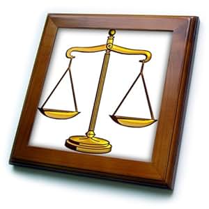 houk 数码设计标志符 – 法律 - 审判天平符号(金色) – 框架瓷砖: 亚