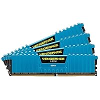 海盗船 (Corsair) Vengeance LPX 16GB (4 x 4GB) DDR4 DRAM 2133MHz C13 内存条套装，适用于 DDR4 系统 (CMK16GX4M4A2133C13) 蓝色 16 Gb