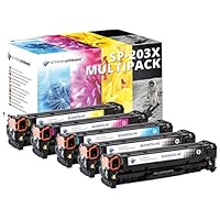 Schneider Printware 碳粉盒 40% 以上 兼容惠普 203X、203A、CF540X、CF541X、CF542X、CF543X 适用于 HP Color Laserjet Pro MFP M281fdw、M280nw、M281fdn、M254nw、M254dw、M254n