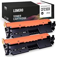 LEMERO 兼容硒鼓替换件适用于 HP 30X 30A CF230X CF230A 适用于 Laserjet Pro M203dw 喷墨 Pro MFP M227fdw M227fdn （黑色，2 件装）